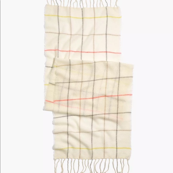 NWT Madewell Gauzy Plaid Scarf - Picture 1 of 8